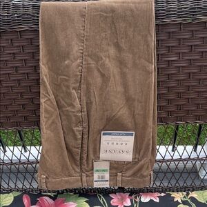 Savane Men's Brown Corduroy Trousers Dress Pants size 34X30